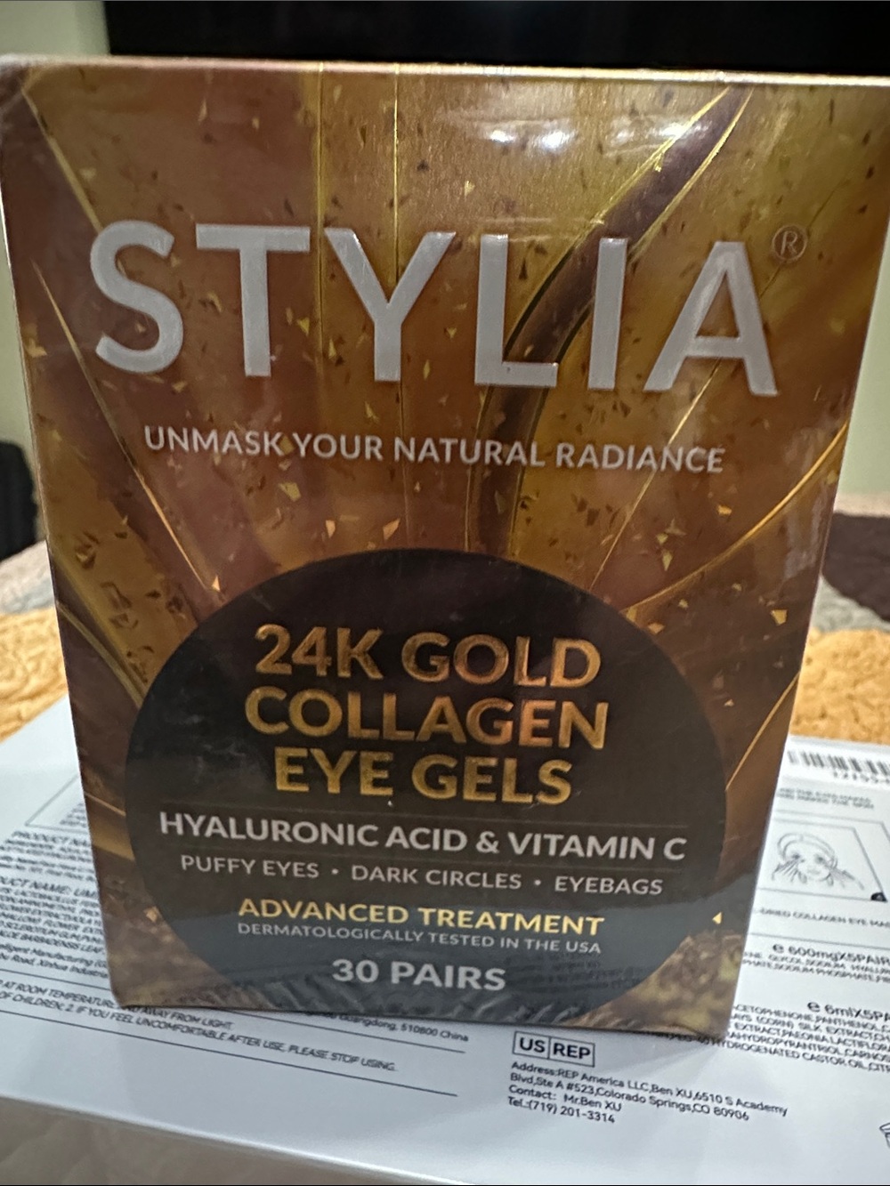 24K Gold Collagen Eye Gels - Hydrating Gold Under-Eye Patches (Gold)